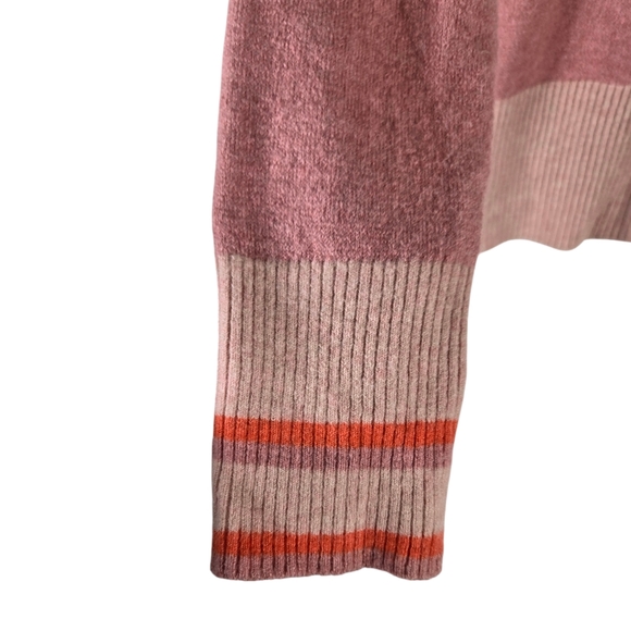 J. Crew Merino Wool Alpaca Blend Turtleneck Pink Stripe Sweater - Picture 6 of 10